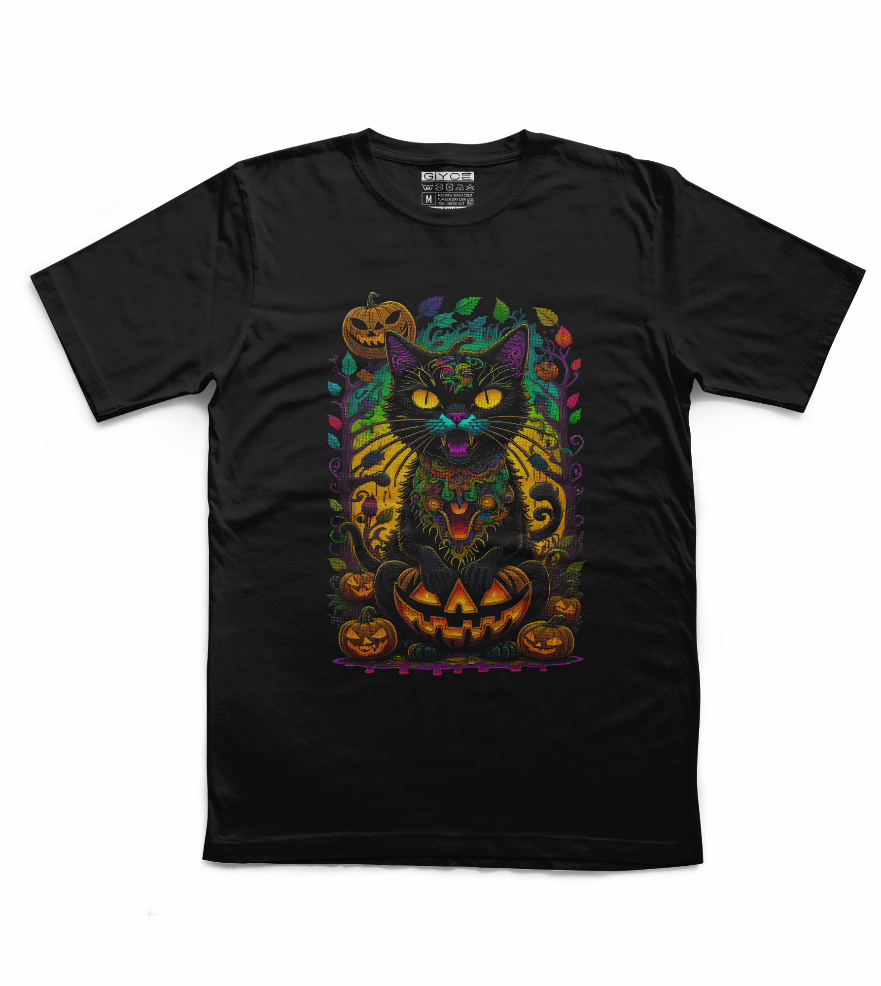 Cadı Kedi Unisex Siyah Tshirt