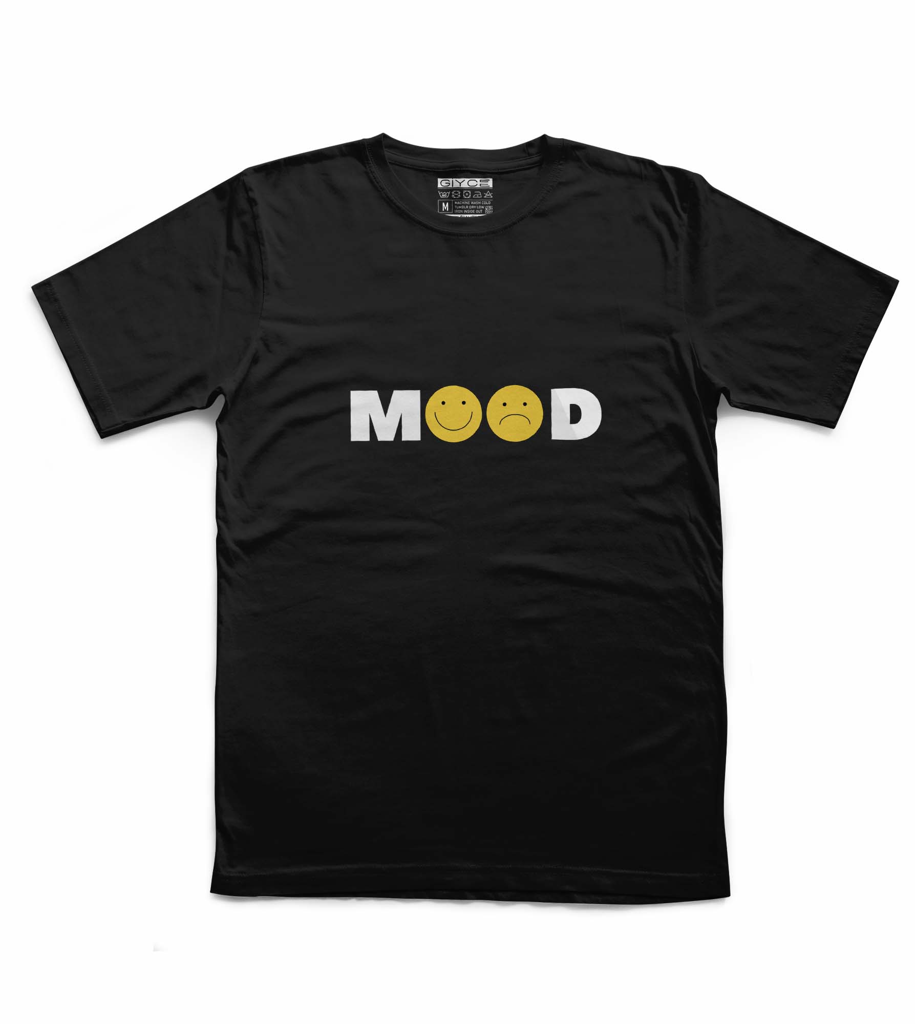 Mood Baskılı Unisex Siyah Tshirt