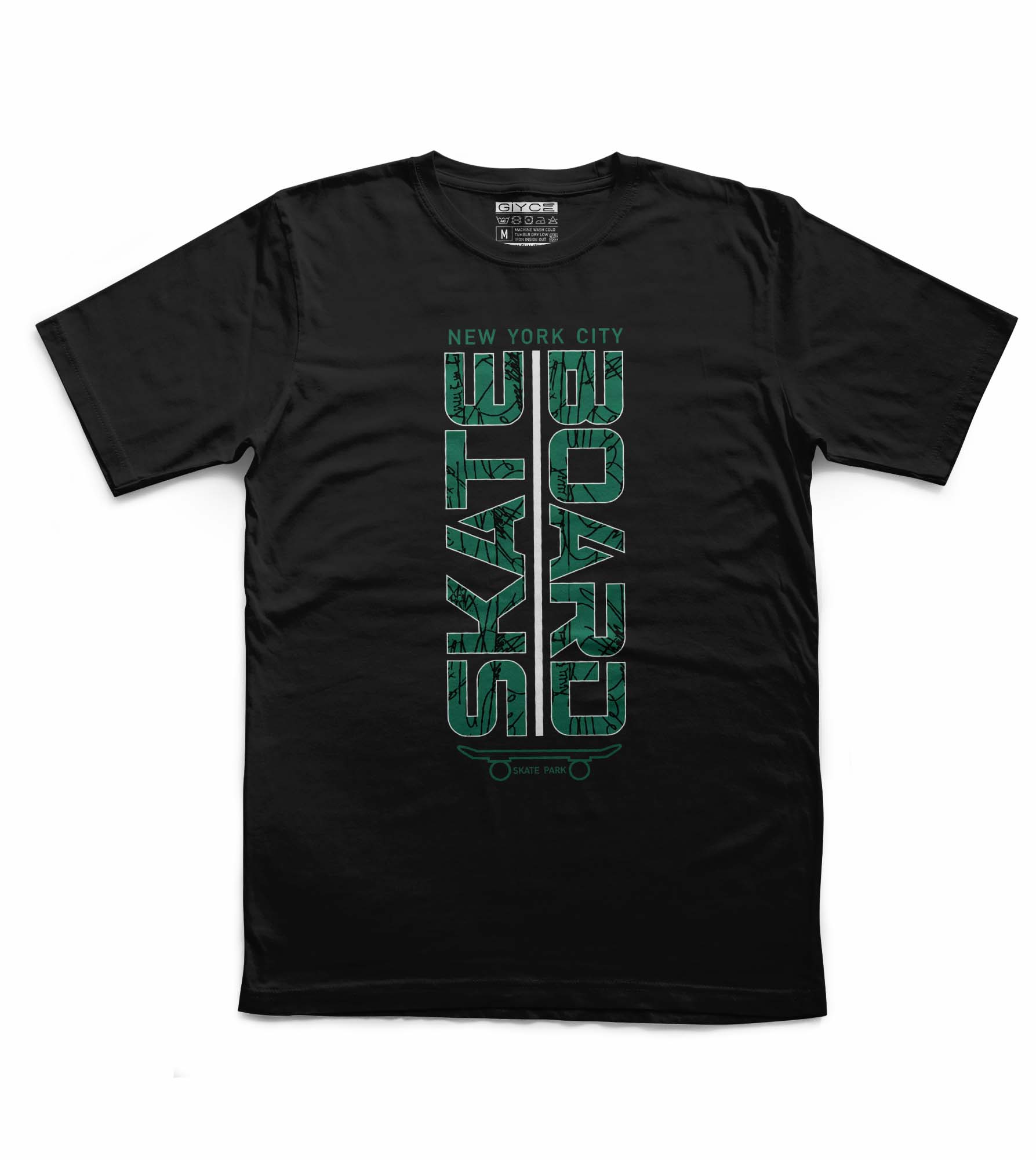 Skateboard Unisex Siyah Tshirt