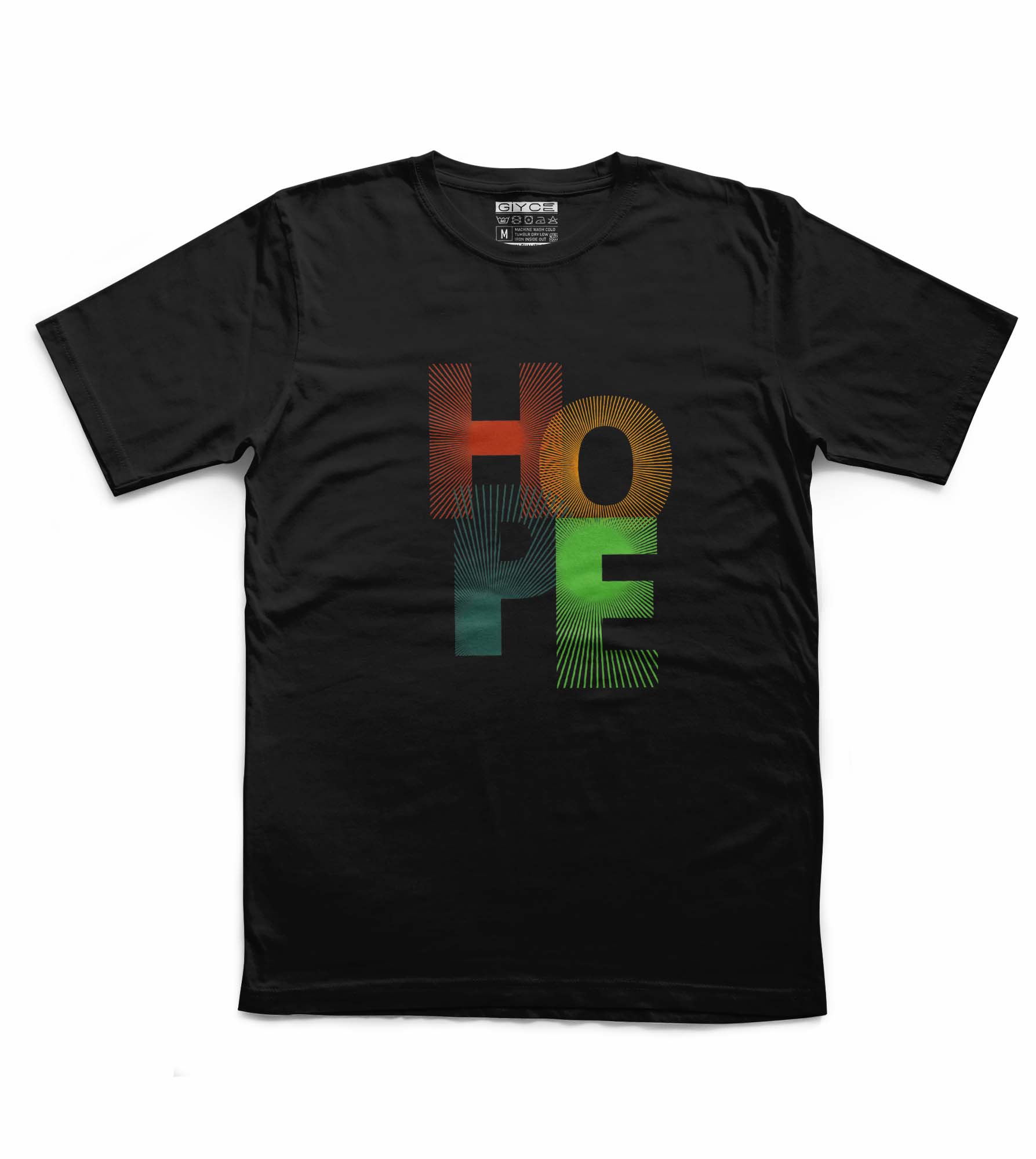 Hope Baskılı Unisex Siyah Tshirt