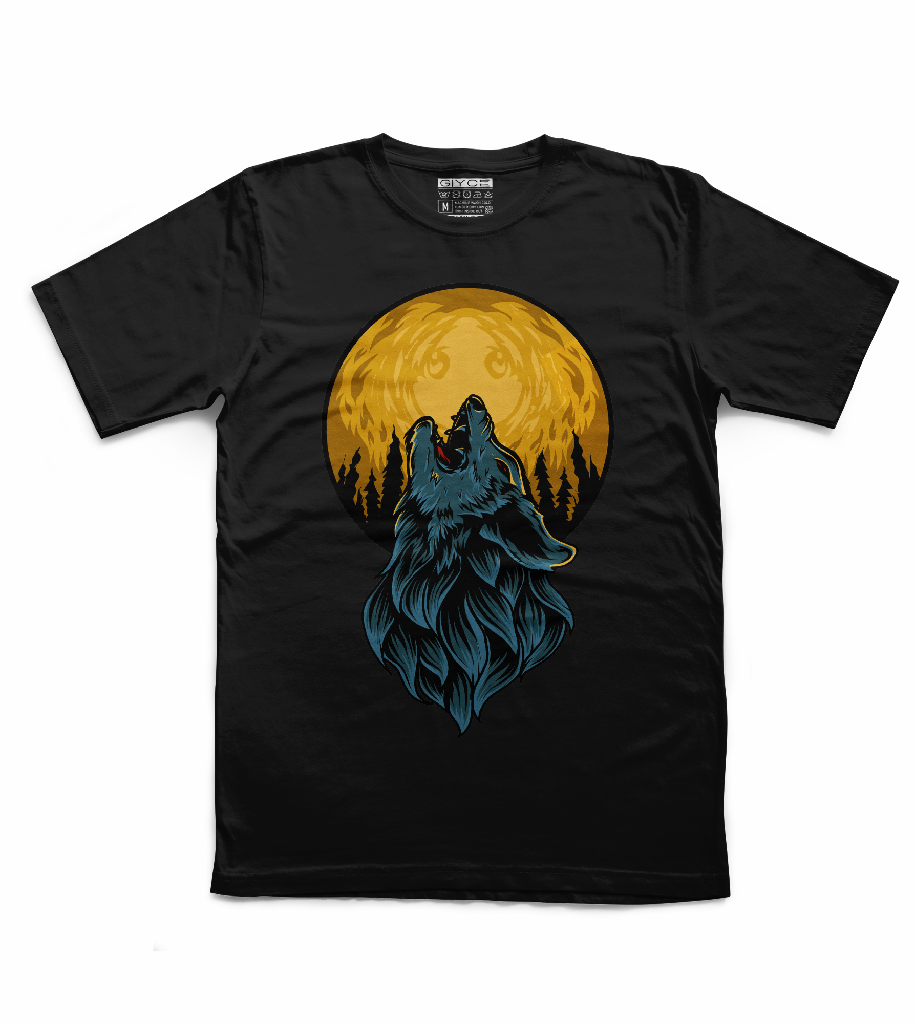  Kurt Baskılı Unisex Siyah Tshirt