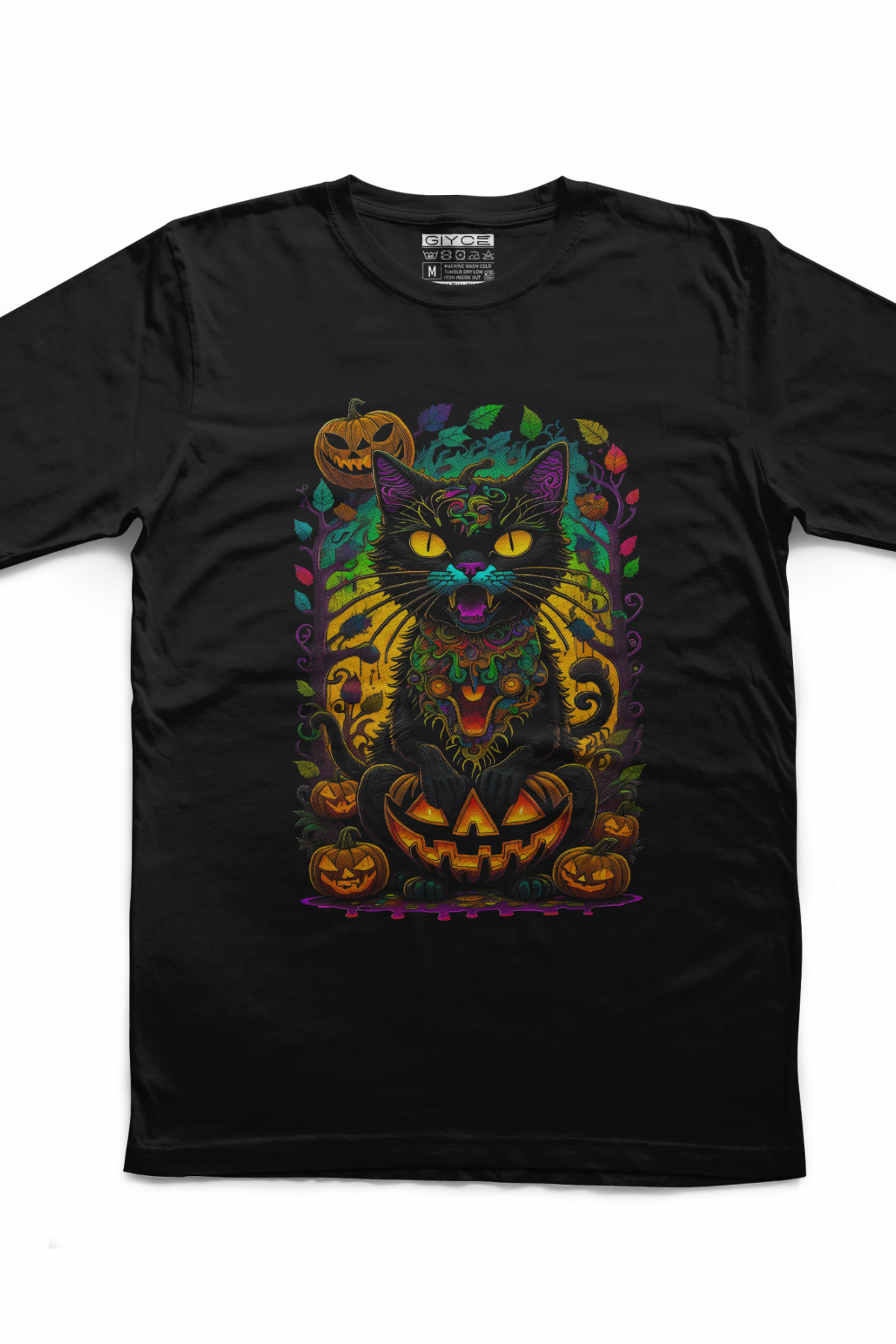 Cadı Kedi Unisex Siyah Tshirt