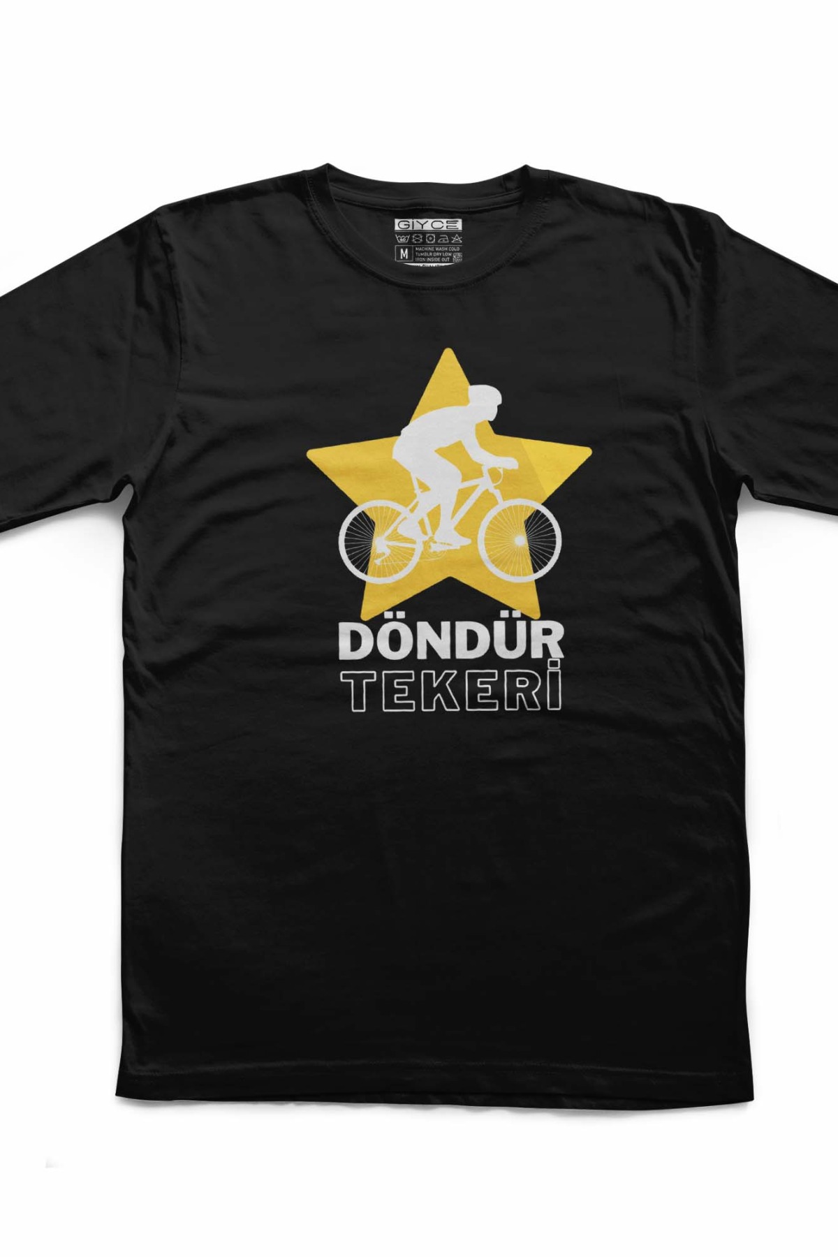 Döndür Tekeri Unisex Siyah Tshirt