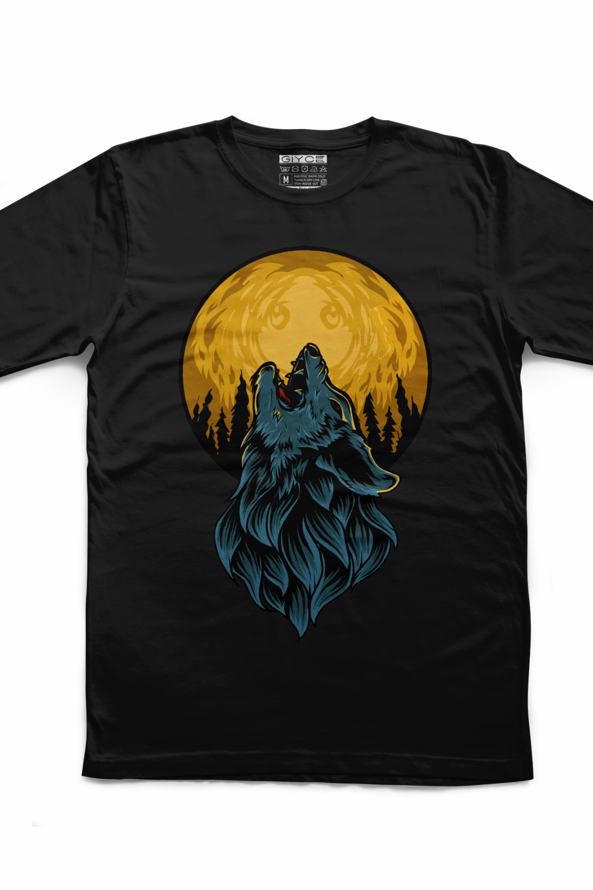  Kurt Baskılı Unisex Siyah Tshirt