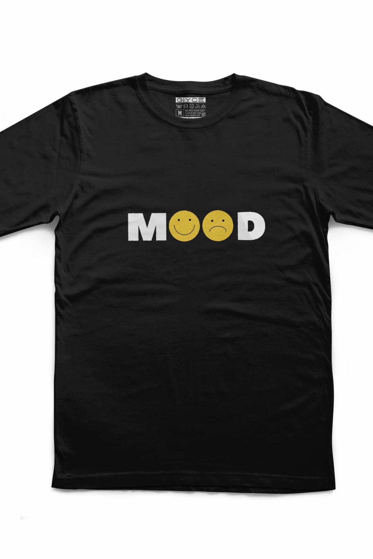 Mood Baskılı Unisex Siyah Tshirt
