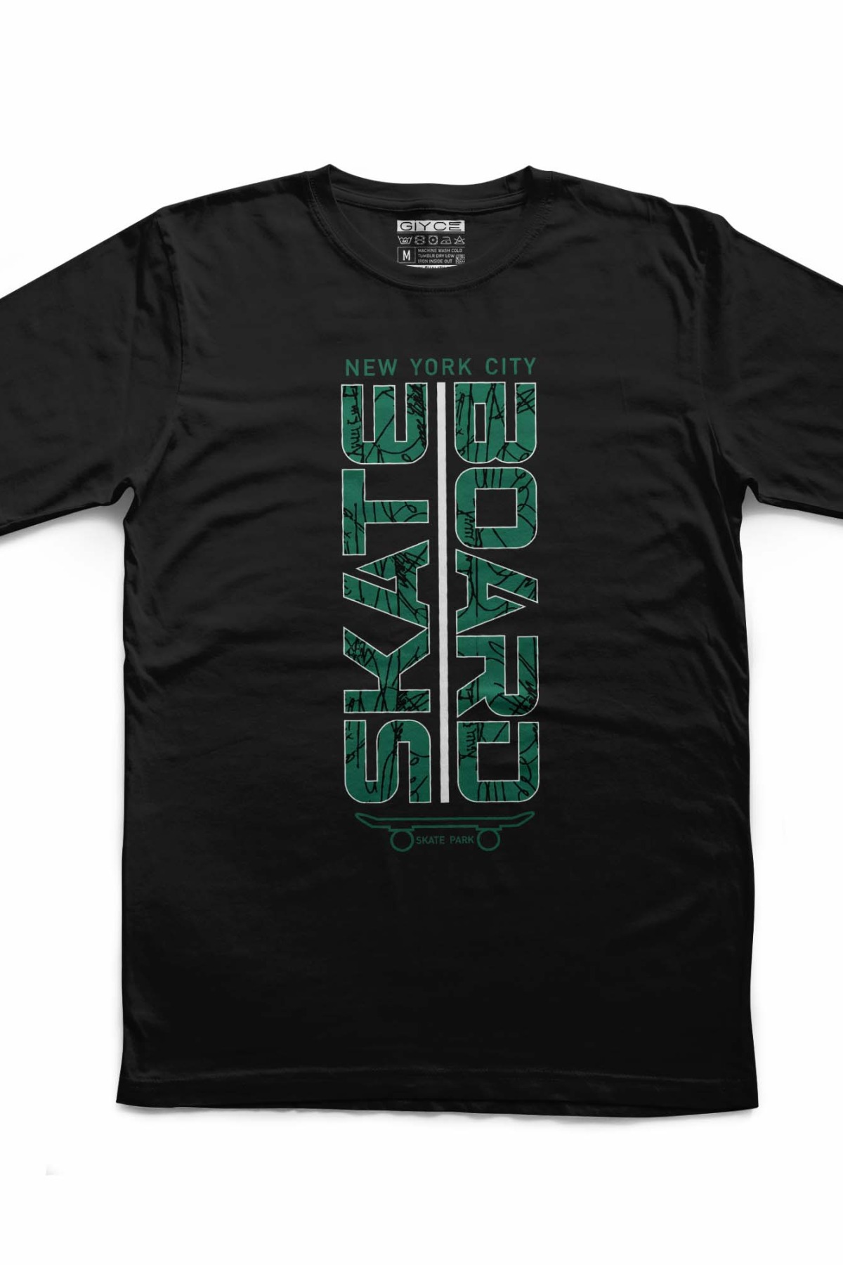 Skateboard Unisex Siyah Tshirt
